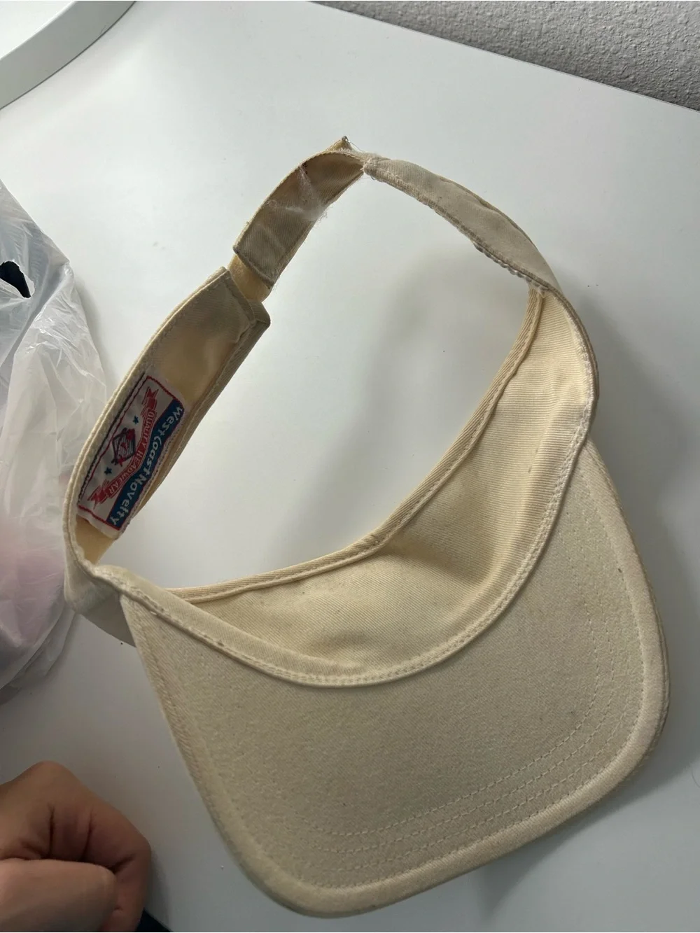 Vintage Cal Berkeley Golden Bears Embroidered Script Sun Visor - Cream/Beige